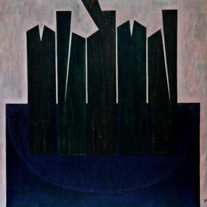 Efigies con naturaleza muerta, 1985. Acrílico sobre tela, 80 × 100 cm. Colección particular