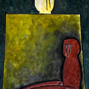 Efigie dentro de un plano, 1992. Acrílico sobre tela, 130 × 110 cm. Colección particular