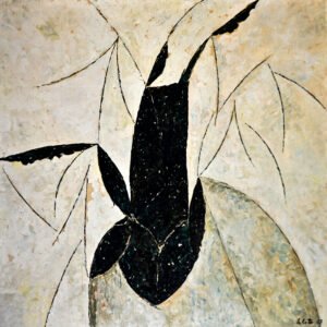 Formas y líneas, 1963. Óleo sobre tela, 100 × 100 cm. Colección particular