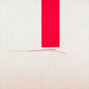 Formas y líneas en el plano, 1952. Óleo sobre tela, 100 × 100 cm. Colección particular