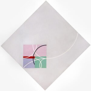 Tema en el rombo, 1954. Óleo sobre tela, 50 × 50 cm. Colección del Ministerio de Relaciones Internacionales y Culto de Argentina
