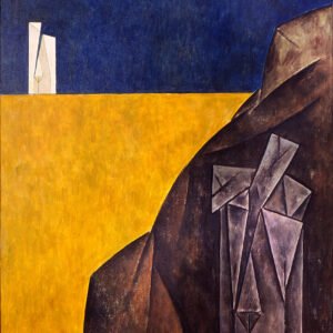 Efigies lejanas, 1990. Acrílico sobre tela, 130 × 110 cm. Colección Ministerio de Relaciones Internacionales y Culto de Argentina
