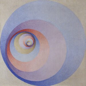 Sin título (Diez círculos concéntricos), 1955. Óleo sobre tela, 70 × 70 cm. Colección particular
