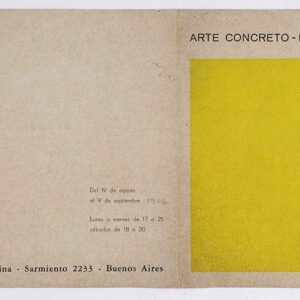 Invitación para la exposición «Arte Concreto-Invención», Sociedad Hebraica Argentina