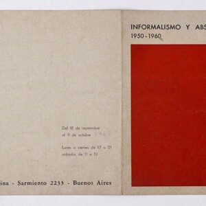 Invitación para la exposición «Informalismo y abstracción libre: 1950-1960», Sociedad Hebraica Argentina