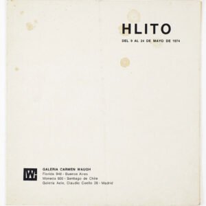 Invitación a la exposición de Hlito en la galería Carmen Waugh, Buenos Aires, 1974