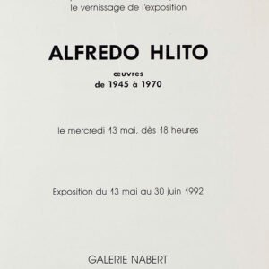 Invitación a la exposición «Alfredo Hlito: Oeuvres de 1945 à 1970», en la Galerie Nabert, Ginebra, 1992